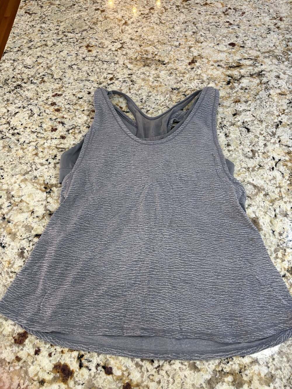 Lululemon Athletica Tank Top Grey Printed Built-in Bra